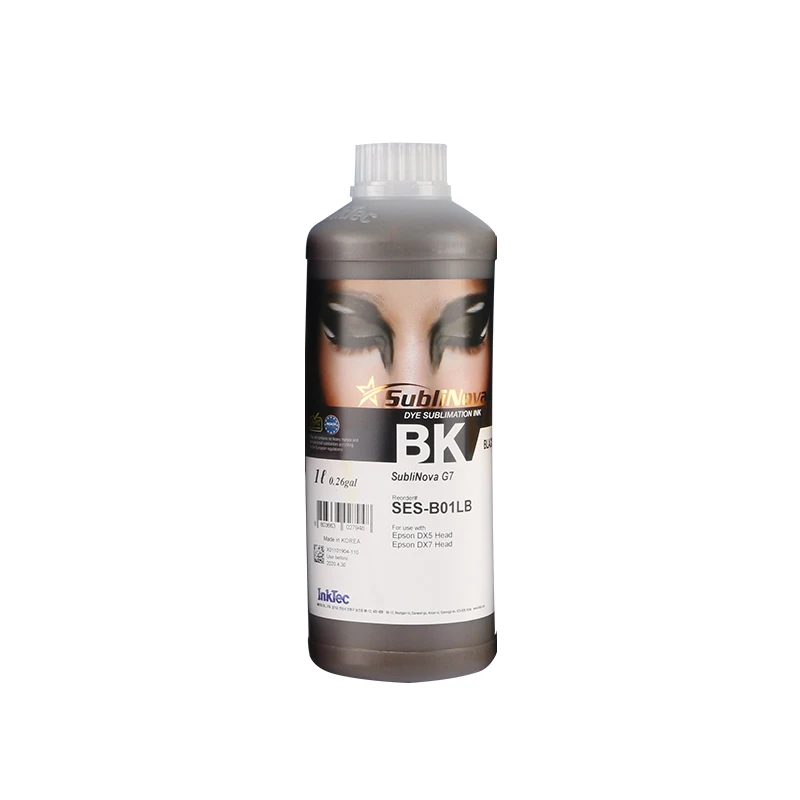 1000ml hot sale korea inktec original sublinova G7 SES model sublimation  dye ink bottle 4 color