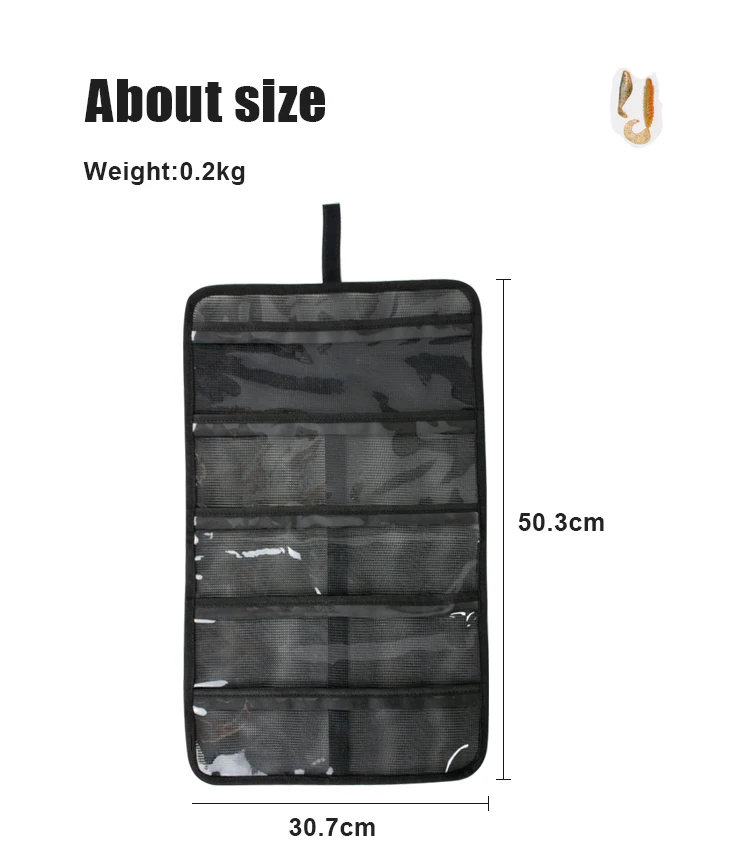 Waterproof Rollable Clear Plastic Pvc Mesh Fishing_lure_bags Fish Tackle Trolling Lures Bags