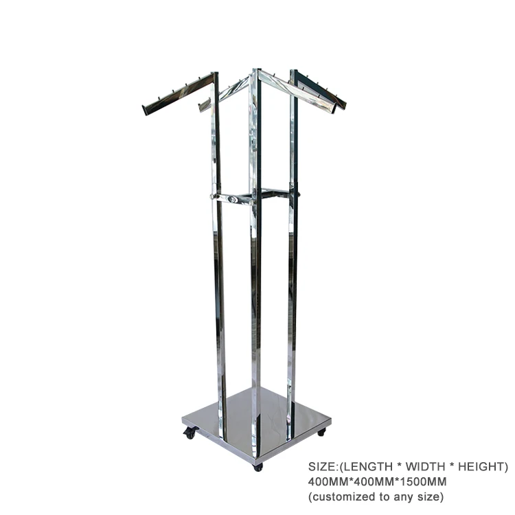 Wholesale Stainless Steel Clothes Racks Shop Fitting Floor Free