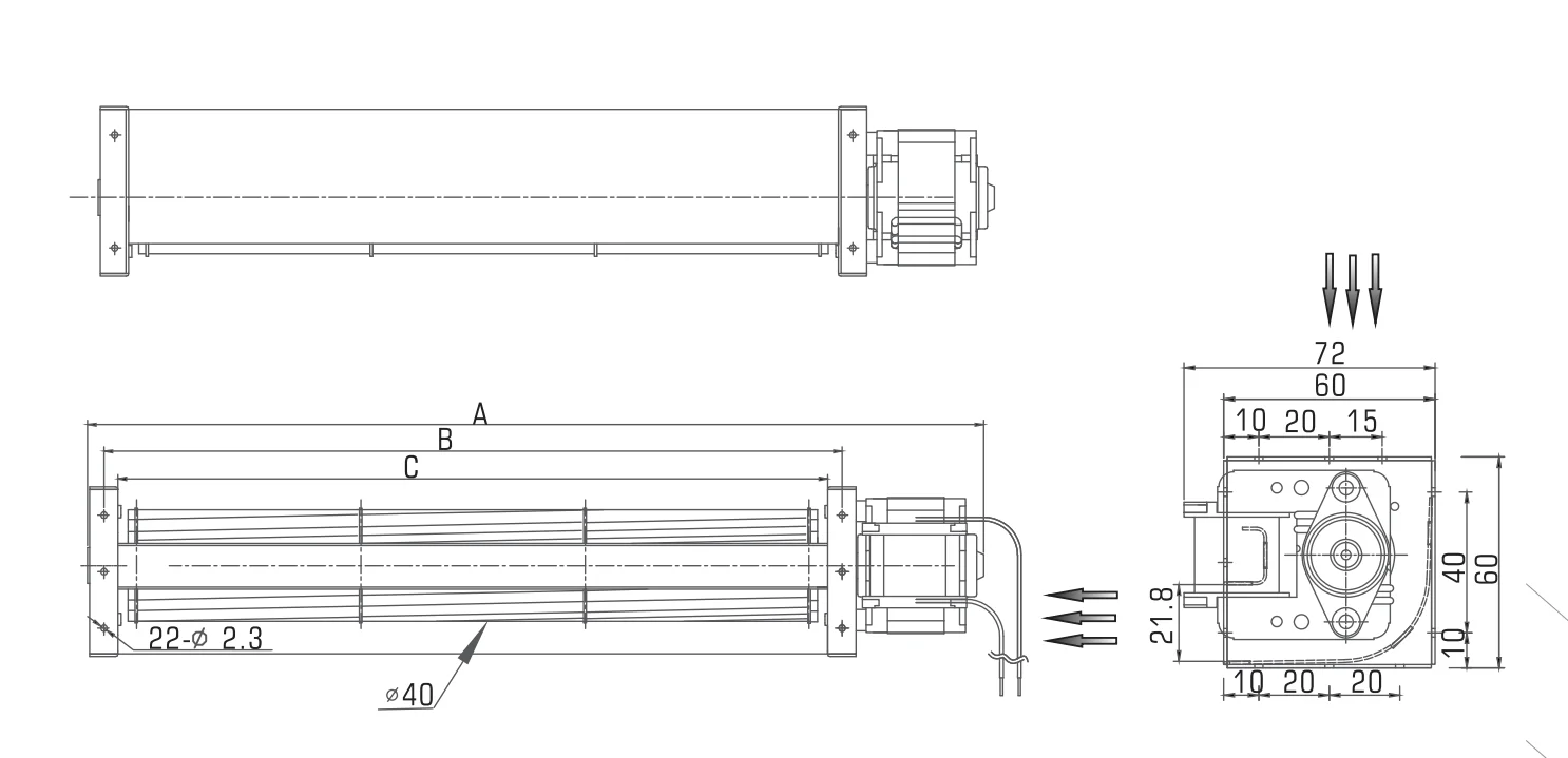Cross Flow Fan, 12V, 24V - detail 4