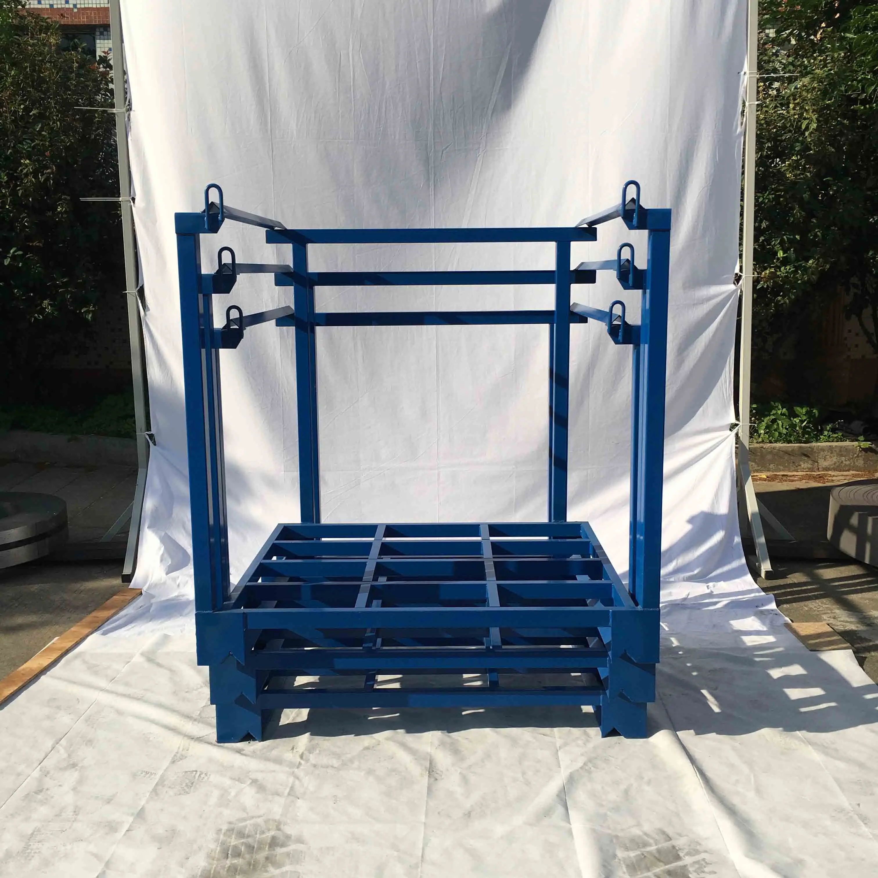 批发可折叠可堆叠重型轮胎静态堆叠托盘机架