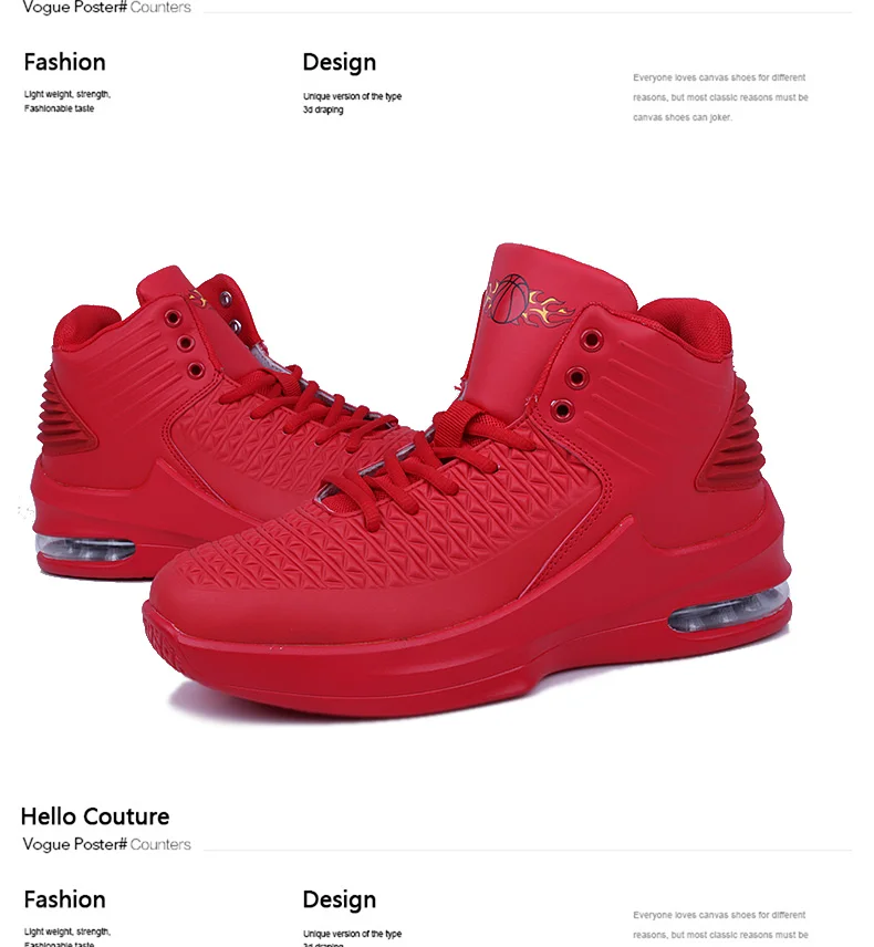 Original Good Quality Air Basketball Shoes Men Outdoor Sports Shoes Red