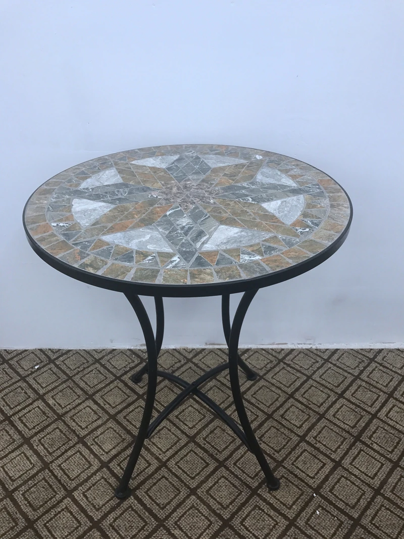 Outdoor Garden Ceramic Tile Top Mosaic Round Table details