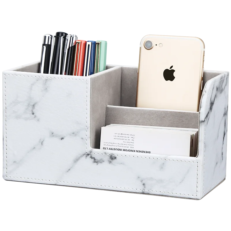 Office Supplies Desk Organizer Desktop Pen Holder Leather Storage Box Buy Leather Storage Box