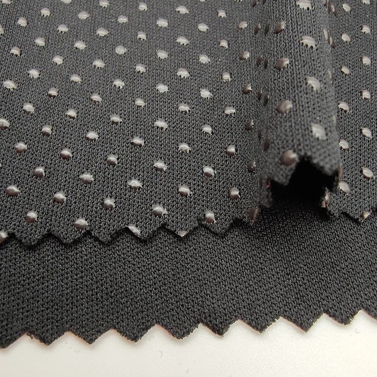 Antislip Nonslip Polyester Knit Fabric With Pvc Dots Silicone Dots