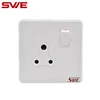 UK Standard BS 546 5A 1 Gang Round 3 Pin Electrical Wall Switched Sockets with Shutter Power Outlet
