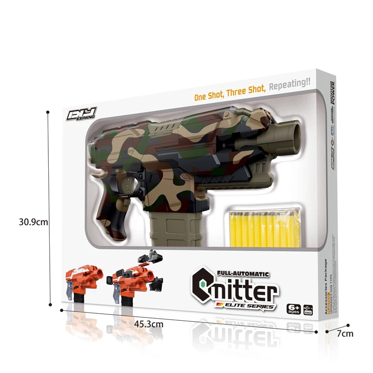 Plastic Toys Gun Electric Shooting Toy for Kid Soft Bullet Electronic Toy As Picture Window Box 3.7V 1200mah 4hours