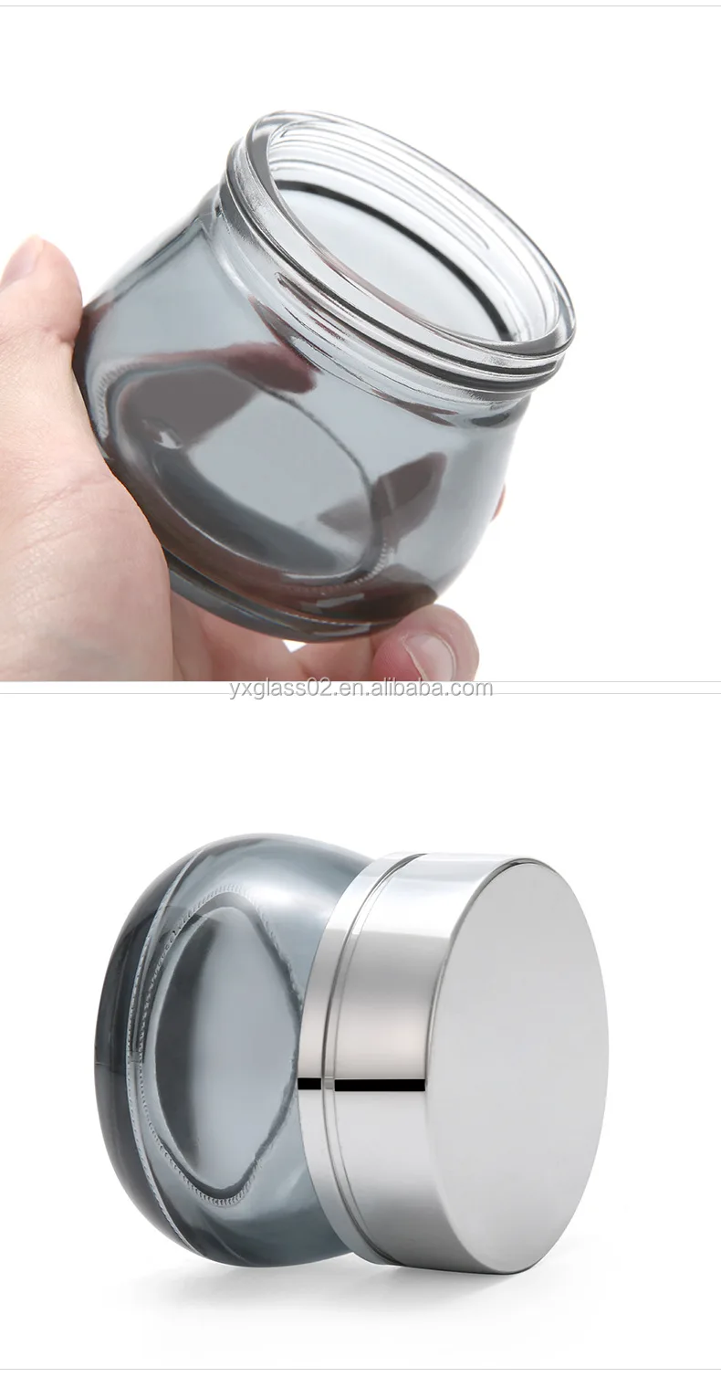 120g Hot sale  egg shape cream bottle Body scrub container skincare cosmetic packaging glass jar Sleep facial bottle supplier