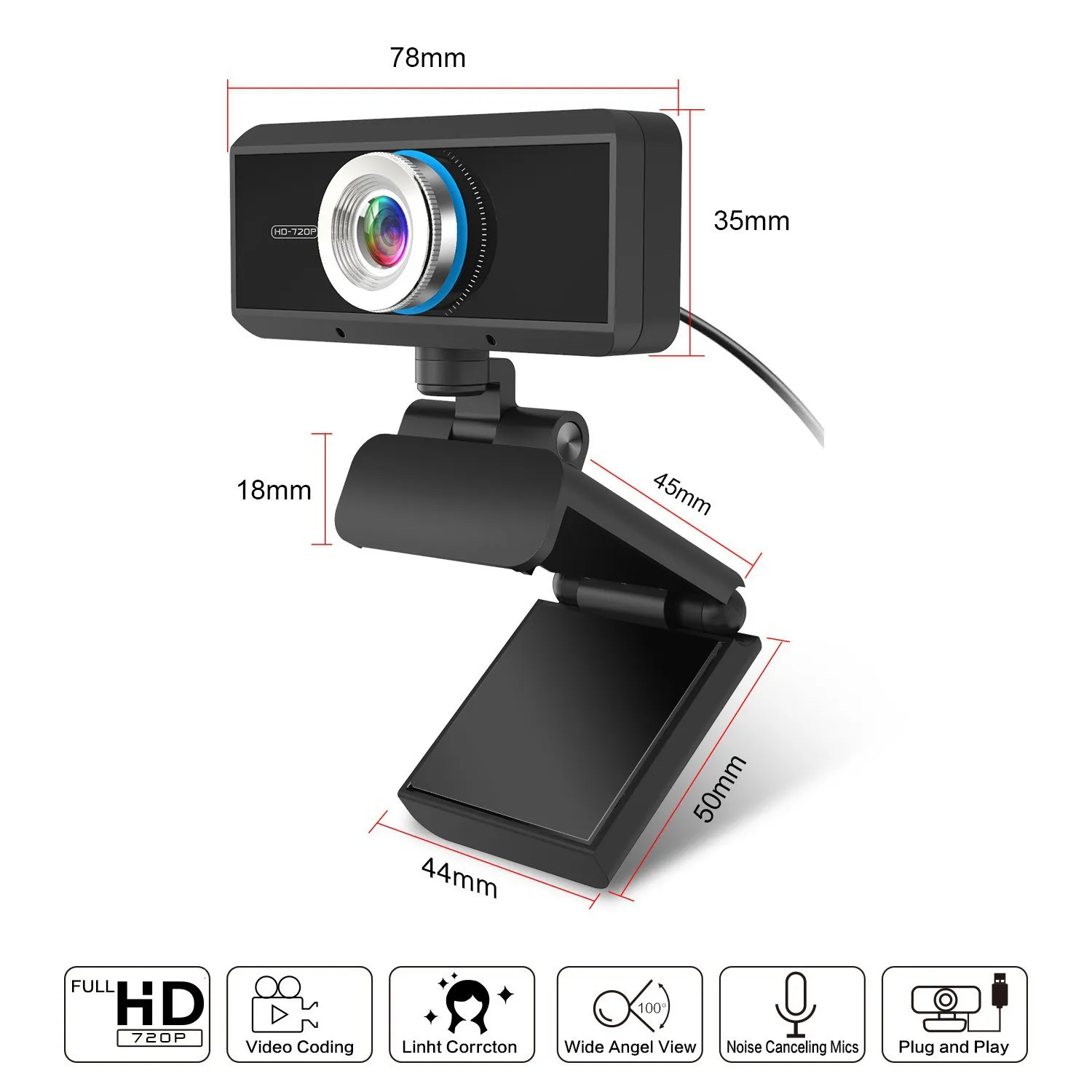 Webcam With Microphone 720p Webcam Streaming Computer Web Camera Usb autofocus webcam For Pc Laptop Video Calling Conferencing