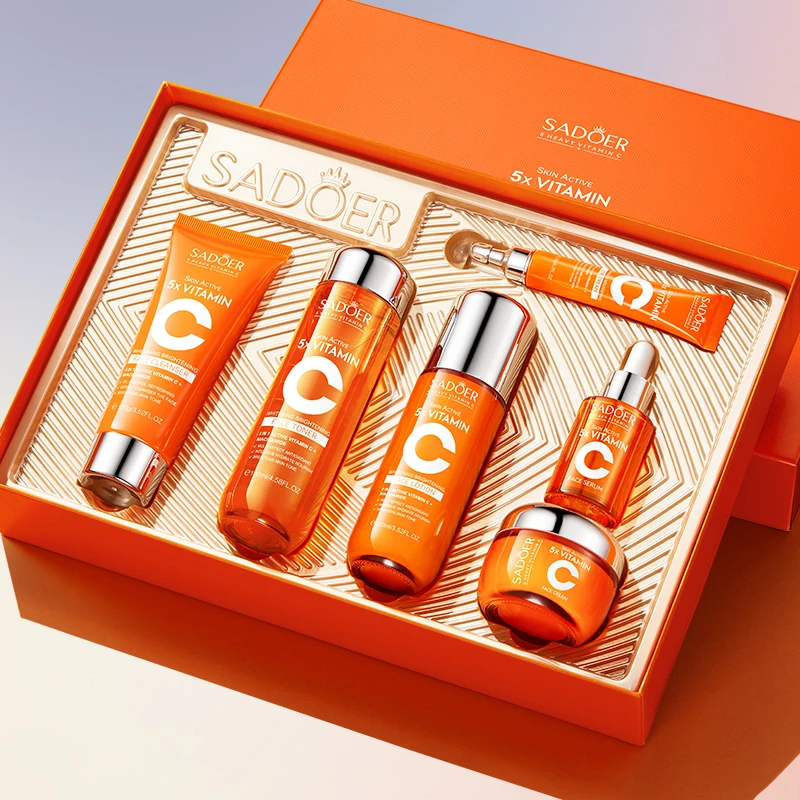 SADOER 5-Fold Vitamin C Whitening Brightening Skin Care Set with