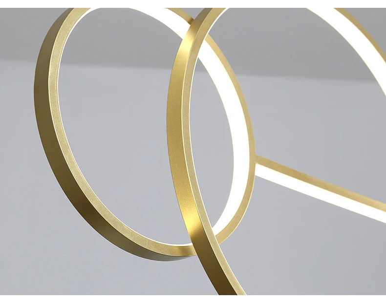 Modern minimalist design, light luxury dining table, bar long chandelier Nordic creative minimalist ring restaurant chandelier