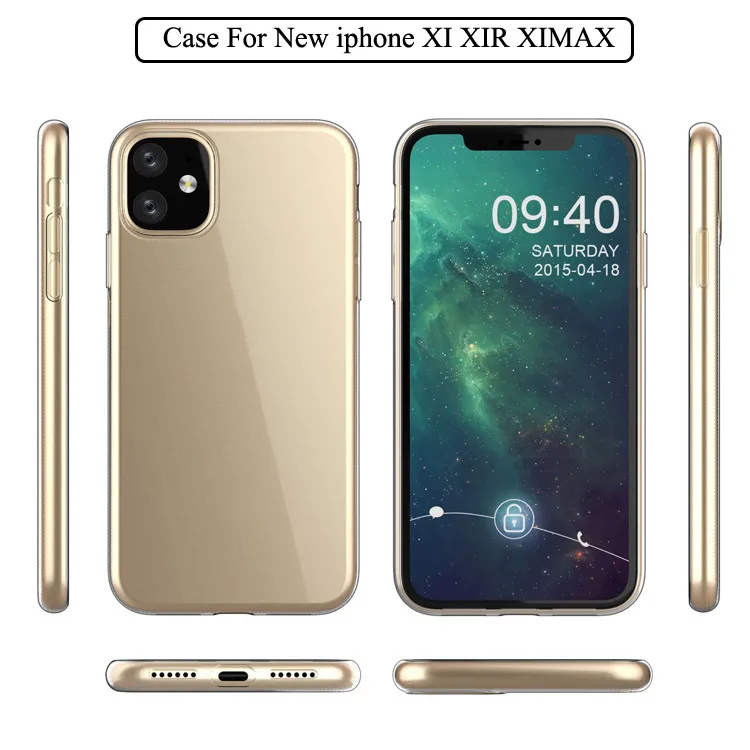 2020 New Arrivals Transparent Clear Soft TPU Phone Case For iPhone 11 Pro Max Case 0.3MM Tpu Rubber
