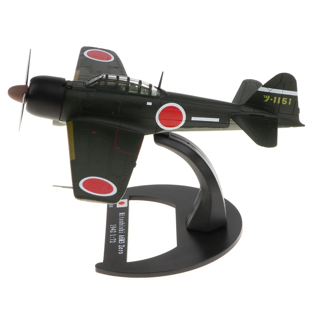 Diecast Military Model WWII Japan Mitsubishi A6M3 Zero Fighter Plane 1:72 