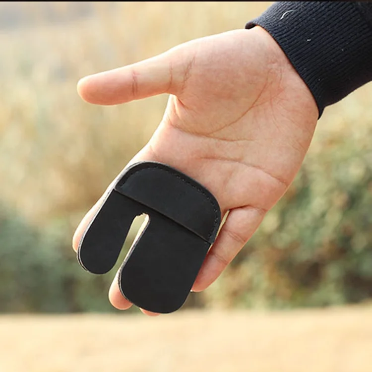 Tir À L'arc Protègedoigts En Cuir Onglet Protecteur Réglable Arc