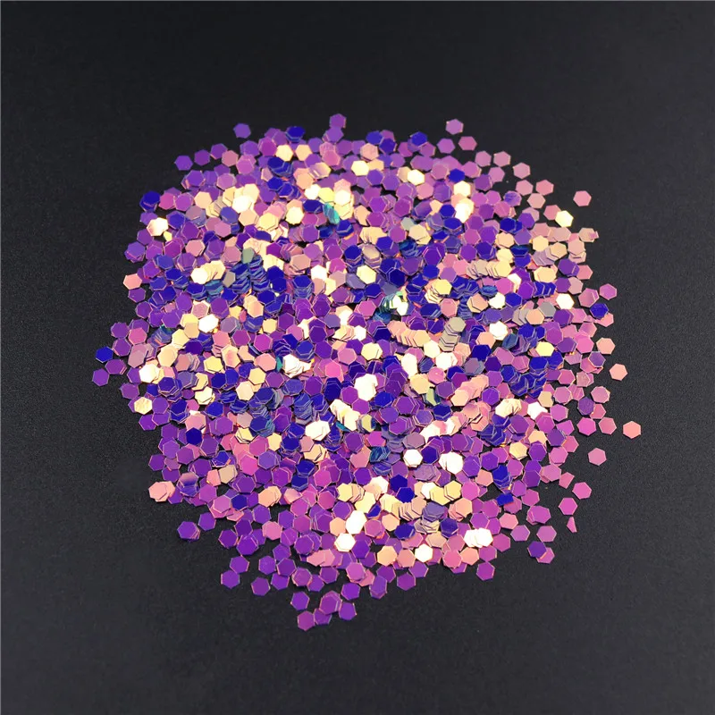 Purple Blue Golden Light Chunky Fine Glitter Powder