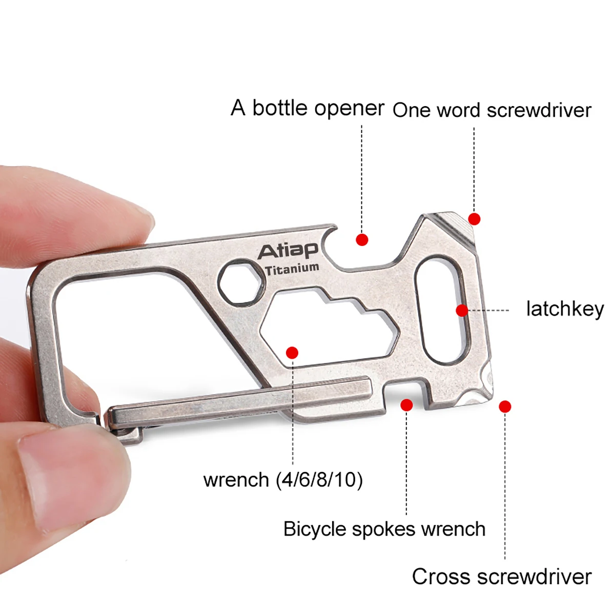 Punch punch bag Keychain Titanium Alloy Flat Hole Buckle Lightweight Corrosion Resistant wrench toolbox organizer Color : A Punch punch bag Keychain Titanium Alloy Flat Hole Buckle Lightweight Corrosion Resistant wrench toolbox organizer Color : A