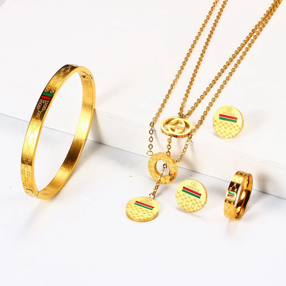 

Stainless steel jewelry High quality polished Brand Rose gold Bangle Bracelets