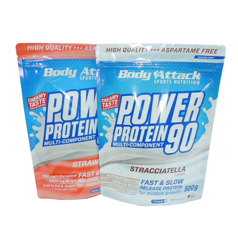 250g 500g 1kg 2kg Resealable Zip Lock Stand Up Bag For Whey Protein