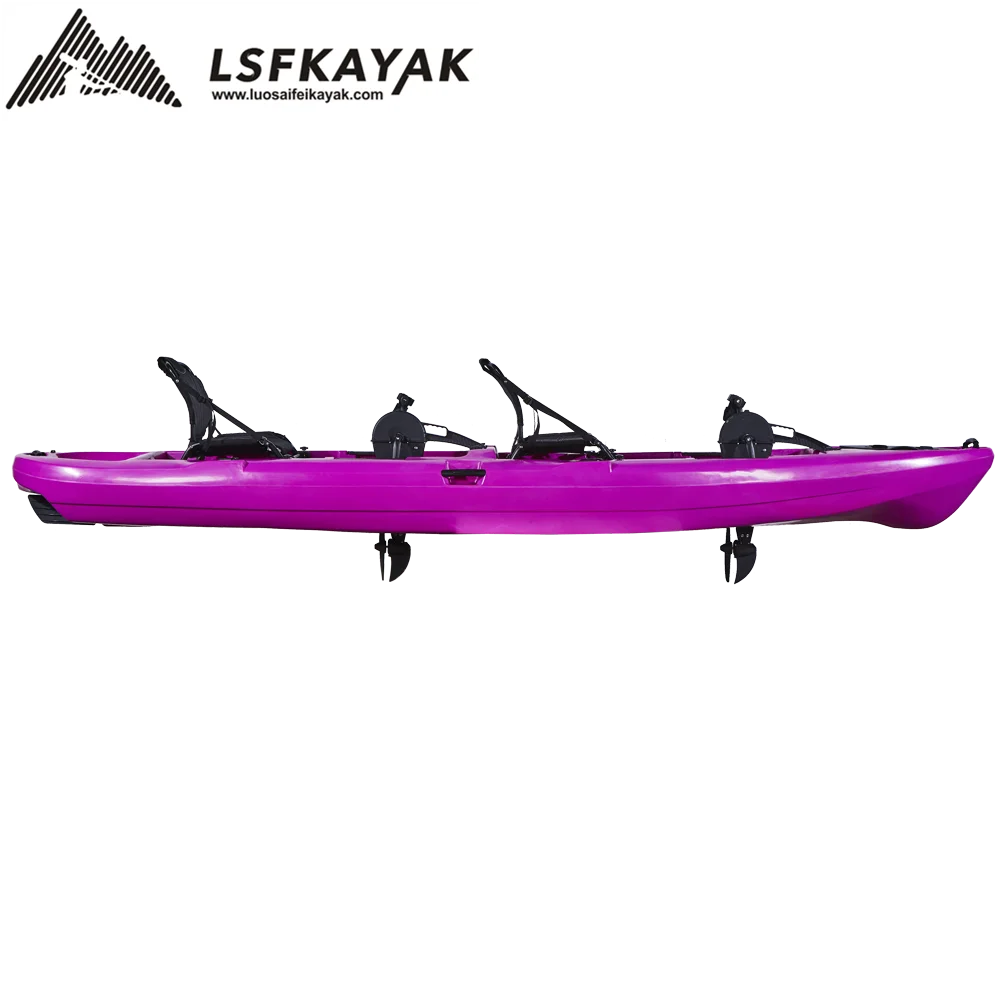 Lsf Double Seat 2 Person Tandem 14ft Fishing Foot Pedal Drive Lldpe