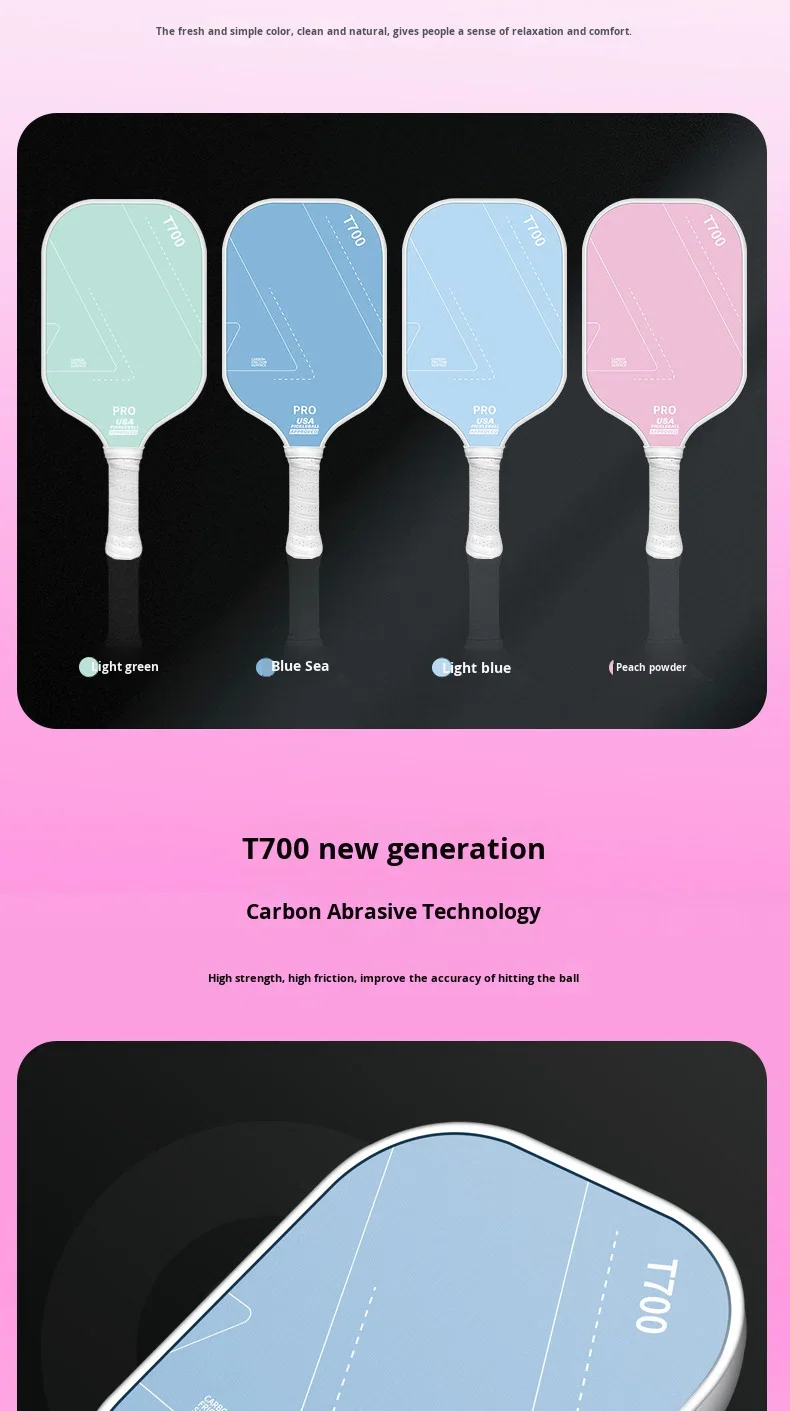 Edge Less Set Carbon Fiber Edgeless Honeycomb Core Pickleball Racket Set 16mm USA ...