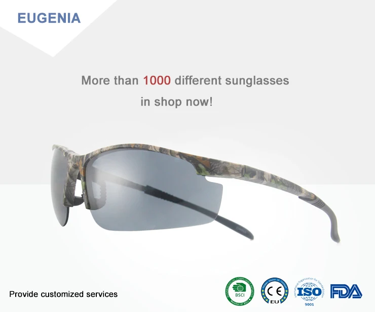 EUGENIA 2020 Custom Design Acceptable Vintage Sport Camo Men Sunglasses