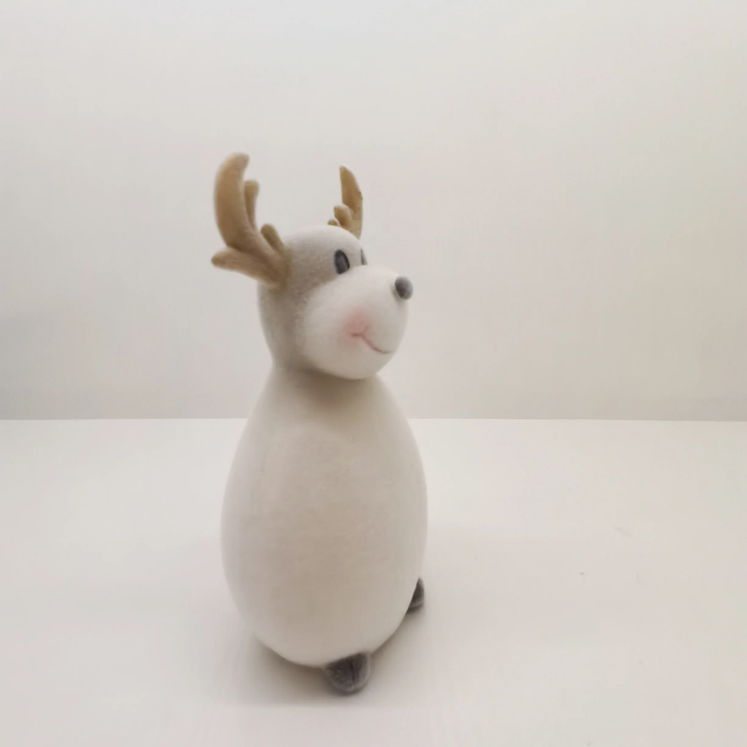 纯手工植绒白色可爱鹿圣诞立鹿动物装饰圣诞树悬挂玩具
