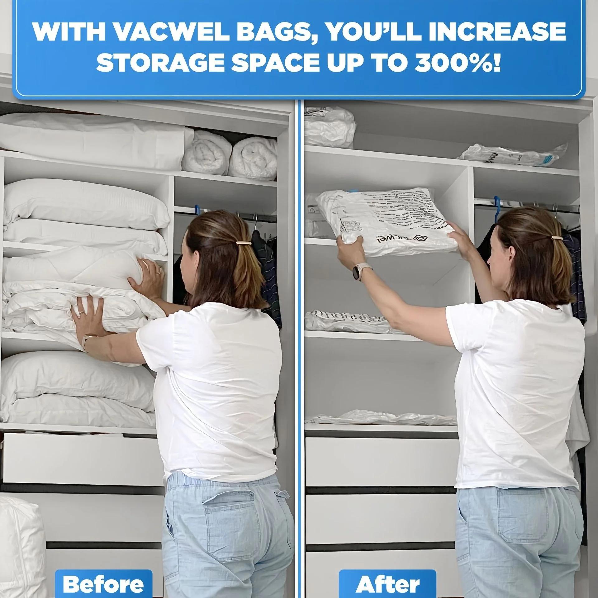 节能器防霉真空密封布储物袋真空储物袋密封，用于用电动气泵存放衣物