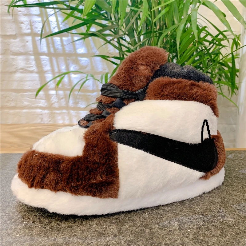 fluffy air jordan slippers