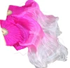 Showy Fushia Gradual Change White 1.8M silk Fan Veil for belly dance Practice