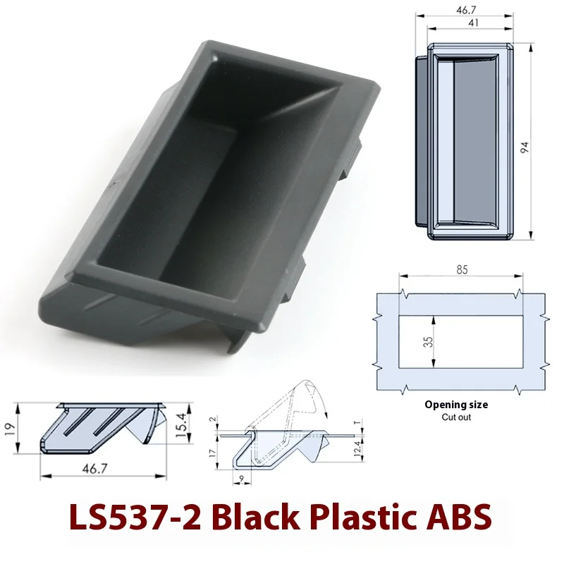 LS537 Concealed Black Cabinet Door Handle Embedded and Plastic with Nylon Handle Metal & Metal Products Category details