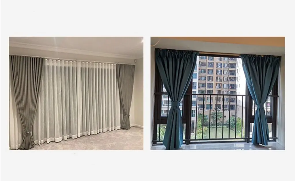 Office Building Wave Curved Electric Curtain Track Overlap Curtain