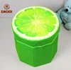 High quality multifunctional fruit shape non-woven fabric folding round seat stool storage box