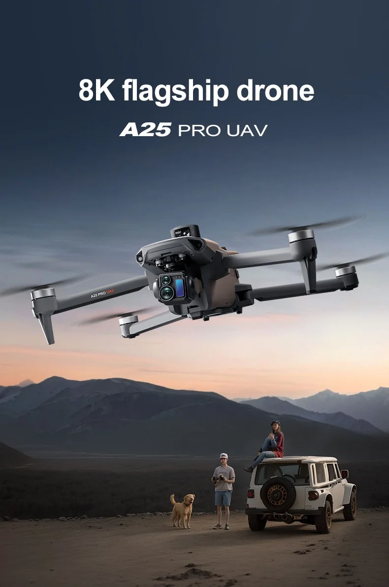 A25 PRO Drone New 8K HD Aerial 3-Axis Gimbal Long Battery Life RC GPS 6km Range Drone 5.5inch Chscreen Brushless Dron VS P7MAX