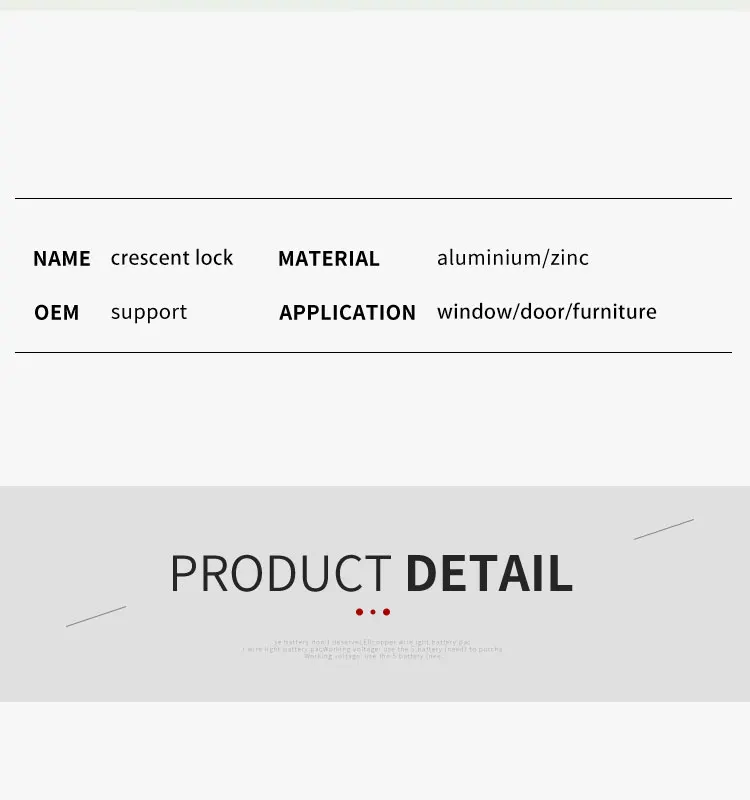 Sliding Window accessories safety aluminum alloy crescent lock