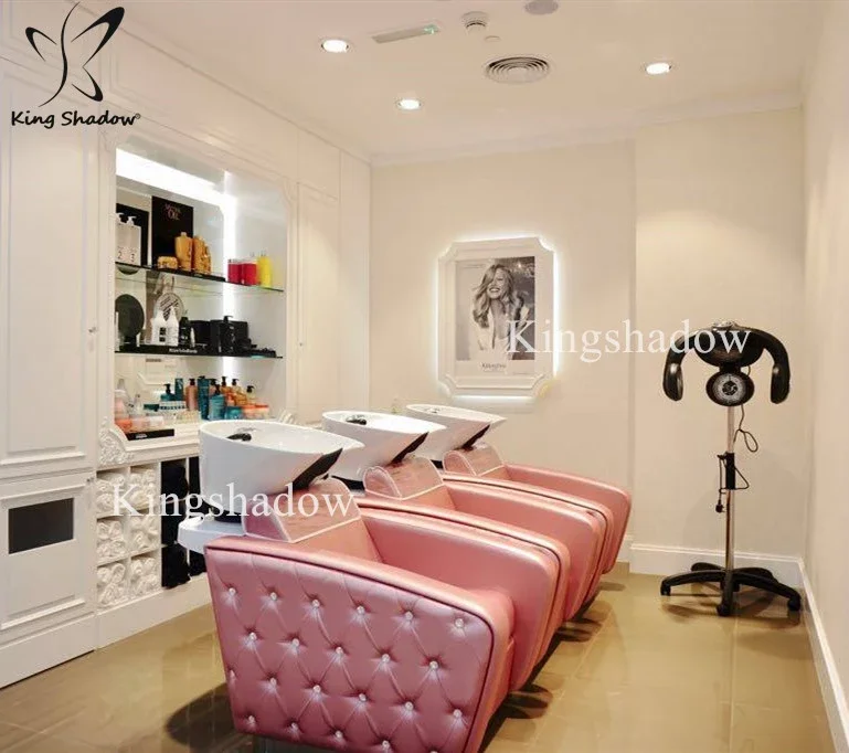 Beauty Pink Hair Salon Furniture Hairdressing Backwash Unit Hair Wash 3965
