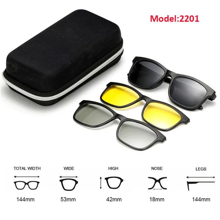 2020 New Magnetic Clip On Polarized Tr90 Sunglasses With 3d Glasses ...