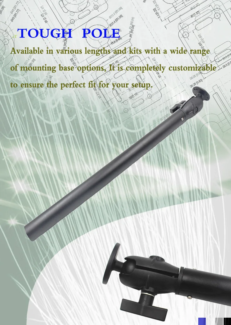 tough Pole Camera Mount With Ram Extension Pole 2 Sockets And Single 1