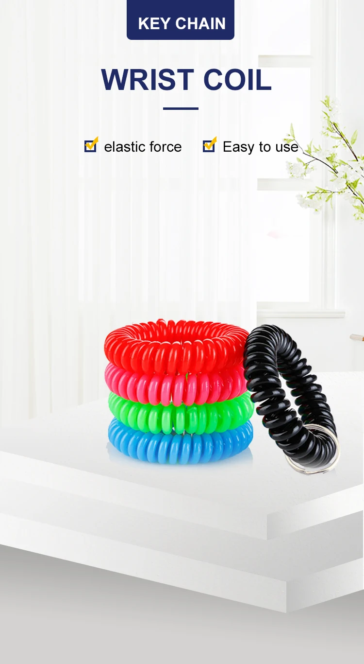 Spring Wrist Coil Keychain Eva Wristband Stretchable Spiral Bracelet