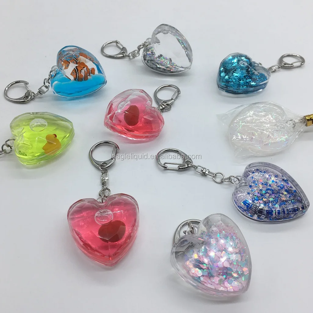 Clear Acrylic Heart Liquid Keychain Custom Acrylic Keychain - Buy Heart ...