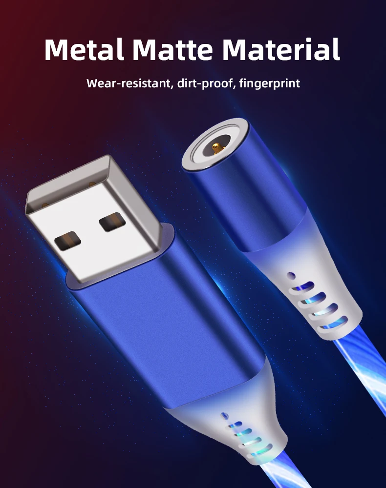 Magnetic streamer absorption USB Snap Quick Connect 3 in 1 Magnetic Charging USB Cable - ANKUX.COM