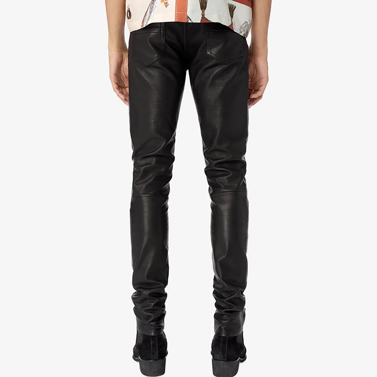 Mens stacked leather pants Clearance
