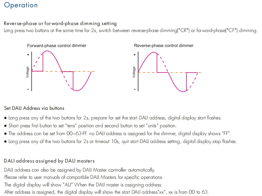 Hot 100v240v Ac Dali Triac Dimmer Push Dim Dali2 Phase Cut Controller