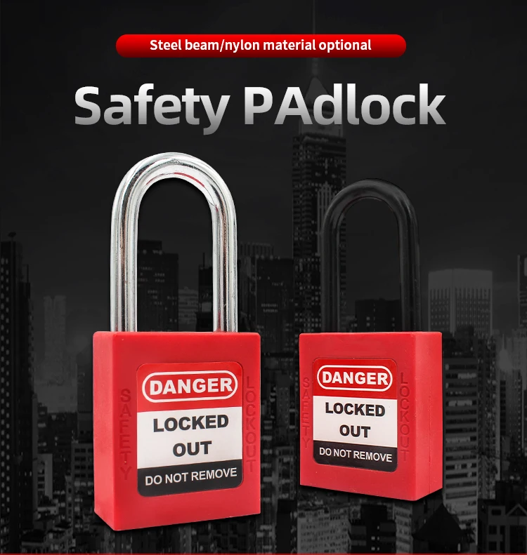 38mm Steel Nylon Shackle Security Padlock with Master Keys Safety Padlock