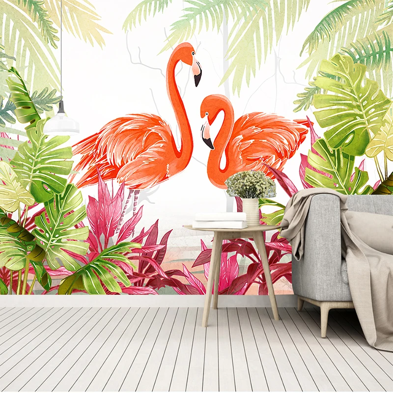 Custom Any Size 3d Wallpaper Nordic Small Green Leaf Flamingo Tropical  Rainforest Living Room Sofa Background Waterproof Mural - Buy Classic  Wallpaper,3d Wallpaper Pvc,Wall Paper Rolls Pvc Product on 