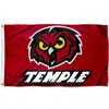 3*5 FT Temple Owls University Large College Flag with two Metal Grommets