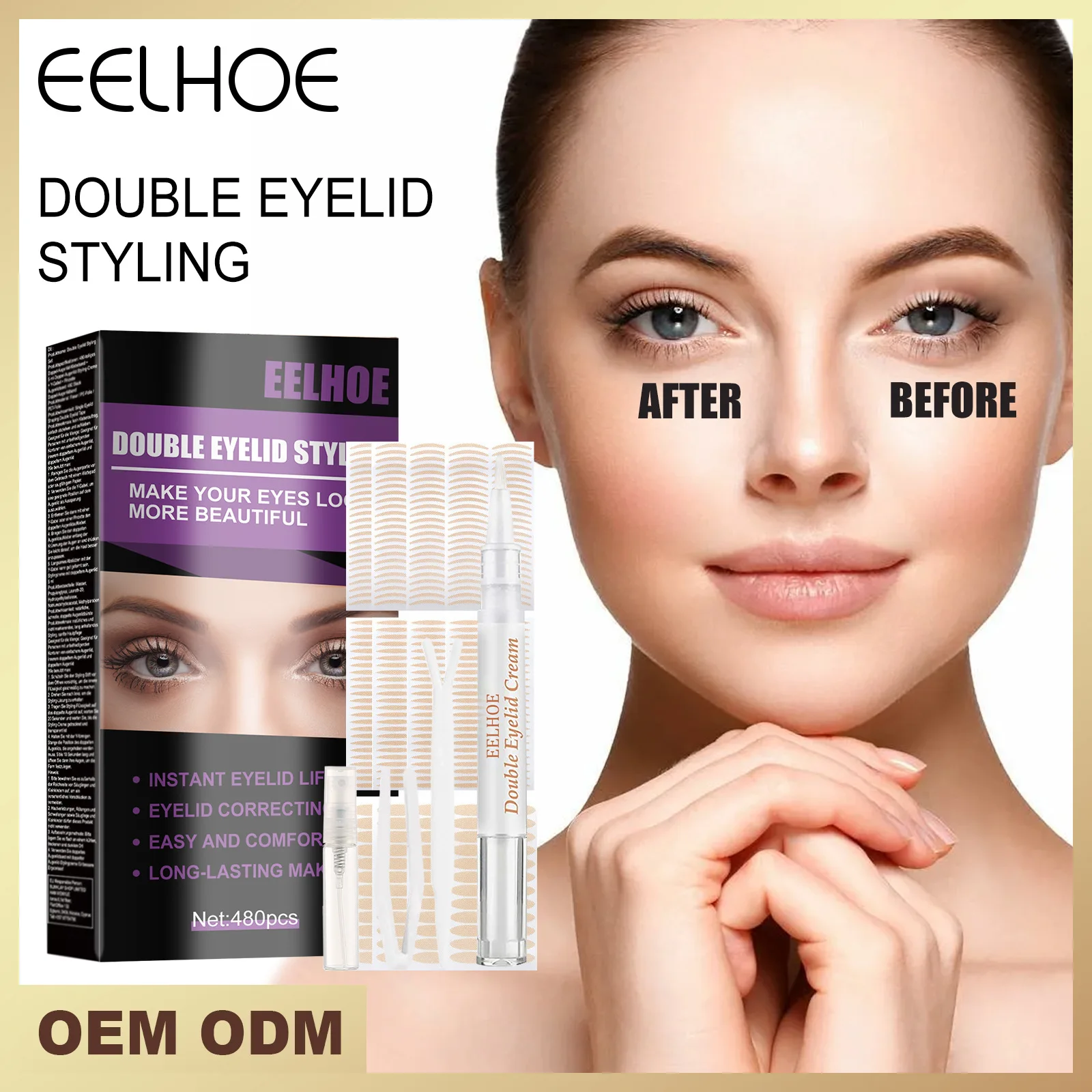 Eelhoe Invisible Double Eyelid Tape Selfadhesive Transparent Eyelid