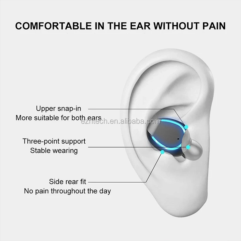 F9-6 TWS Earphone Mini Portable Column BT 5.0 Binaural Wireless Earbuds In Ear LED Power Display Headphone With Mic - ANKUX.COM