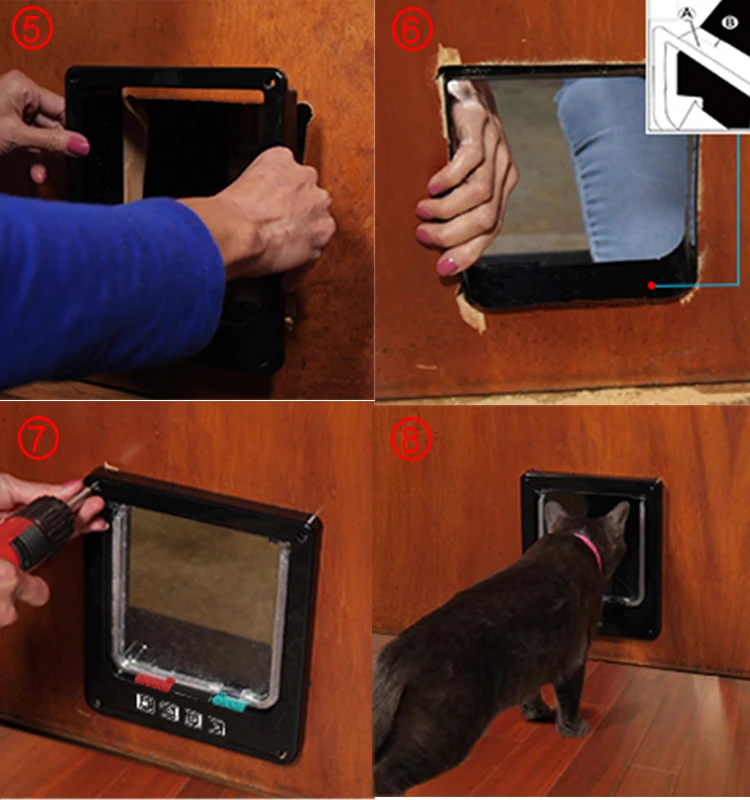 Big Cat Flap Door Cat Door With 4 Way Lock For Interior