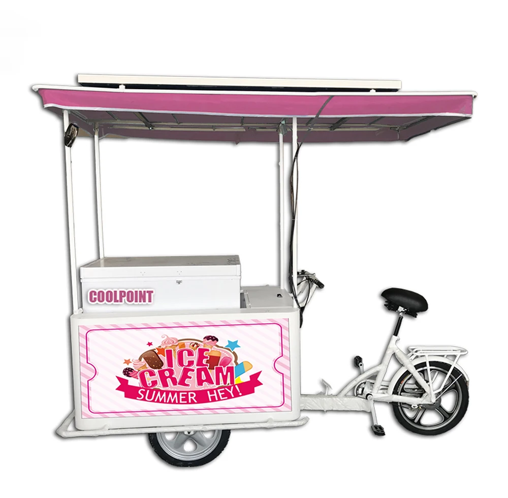 selling ice cream from a bicycle