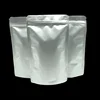 silver plain heat sealable aluminum foil stand up zipper lock sealed bag